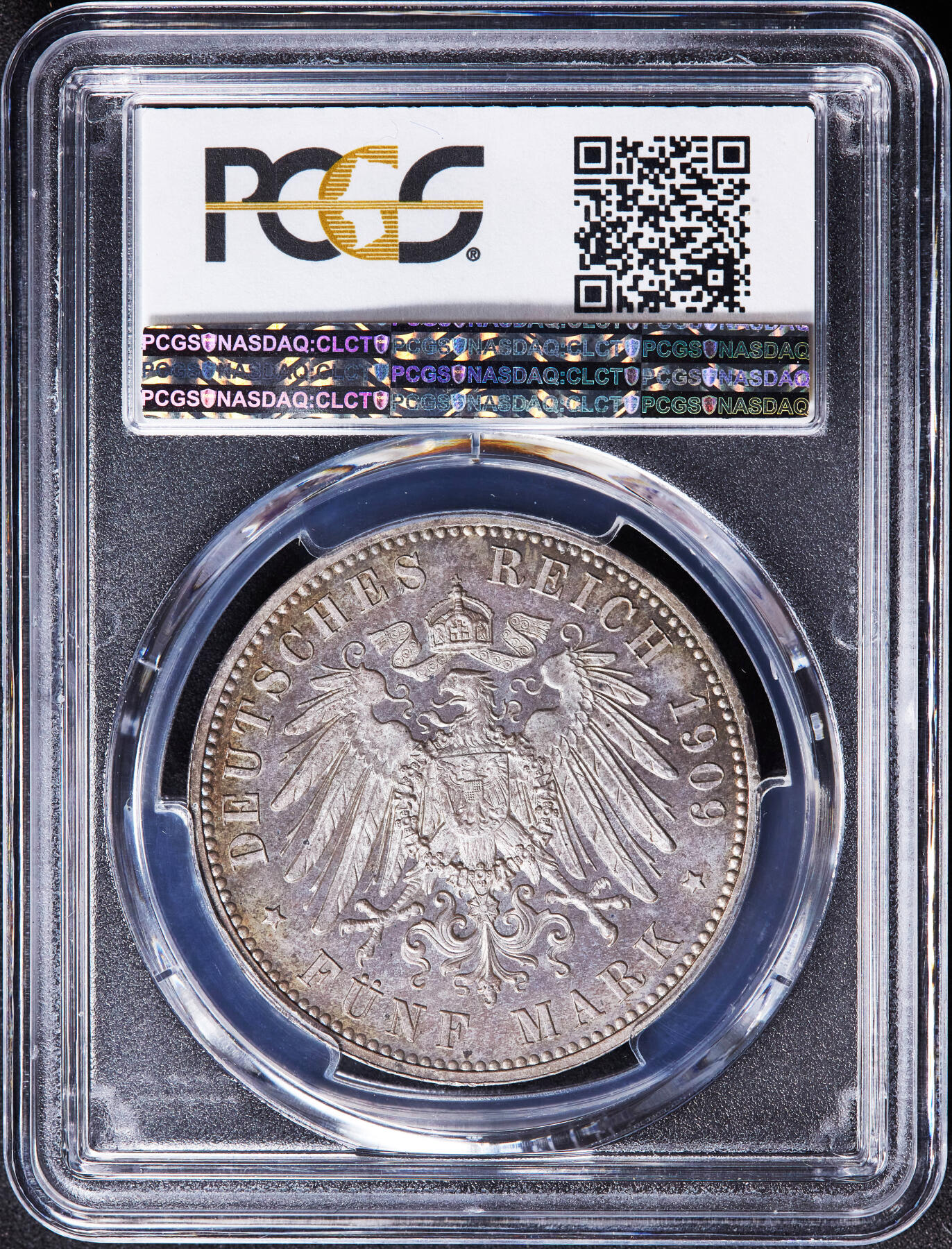 【俄甄集藏】马年新春第一拍 2026年(048)02-25星期三 晚 19:30 全场包邮 德国萨克森1909年莱比锡大学成立500周年5马克纪念大银币，PCGS MS66，黄油环彩老包浆，底板凝霜，顶级状态