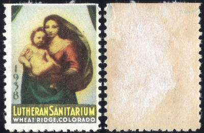 洪涛臻品批发群 精选邮票限时拍卖第1255期  - 美国圣诞节封缄票1938年, 原胶品如图, 圣诞母子图