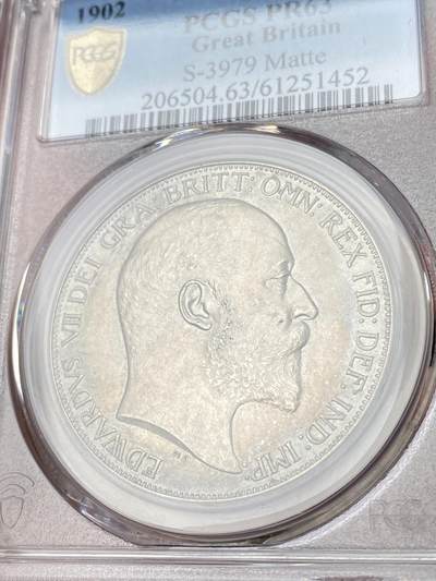 万国钱币拍卖第061期（马年首拍） PCGS PR63 1902英国爱德华七世精制马剑克朗 精制MATTE工艺天鹅绒五彩素描质感 顶级收藏品质