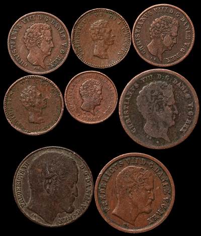 修遠堂世界钱币第105期，马年首拍 - 19世纪丹麦旧铜币，第二组