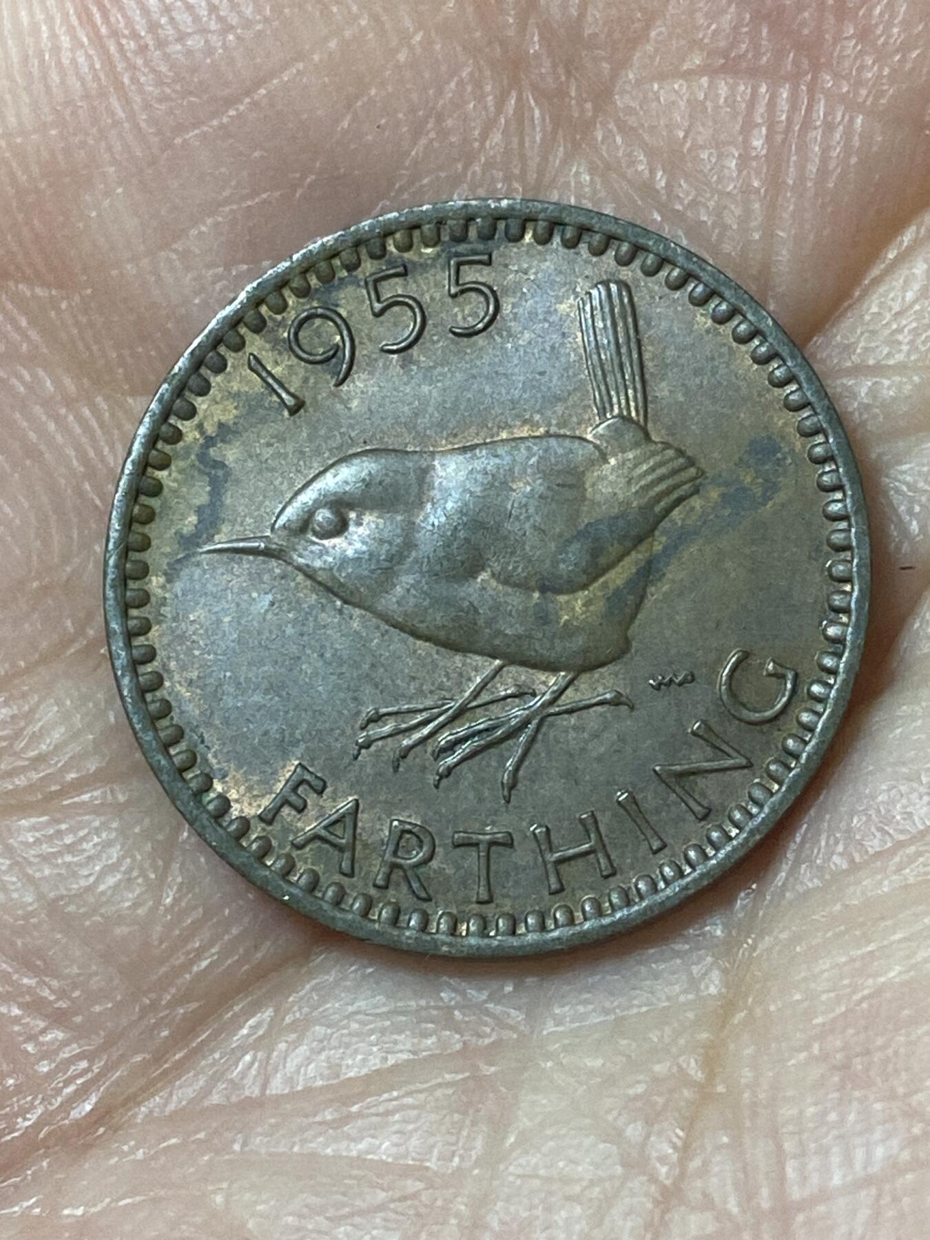 2026年第二十四场(总第一百九十三场）外国好品散币场(免佣金) 英国🇬🇧1955年1法新(伊丽莎白二世青年桂冠第二版，仅发行3年)