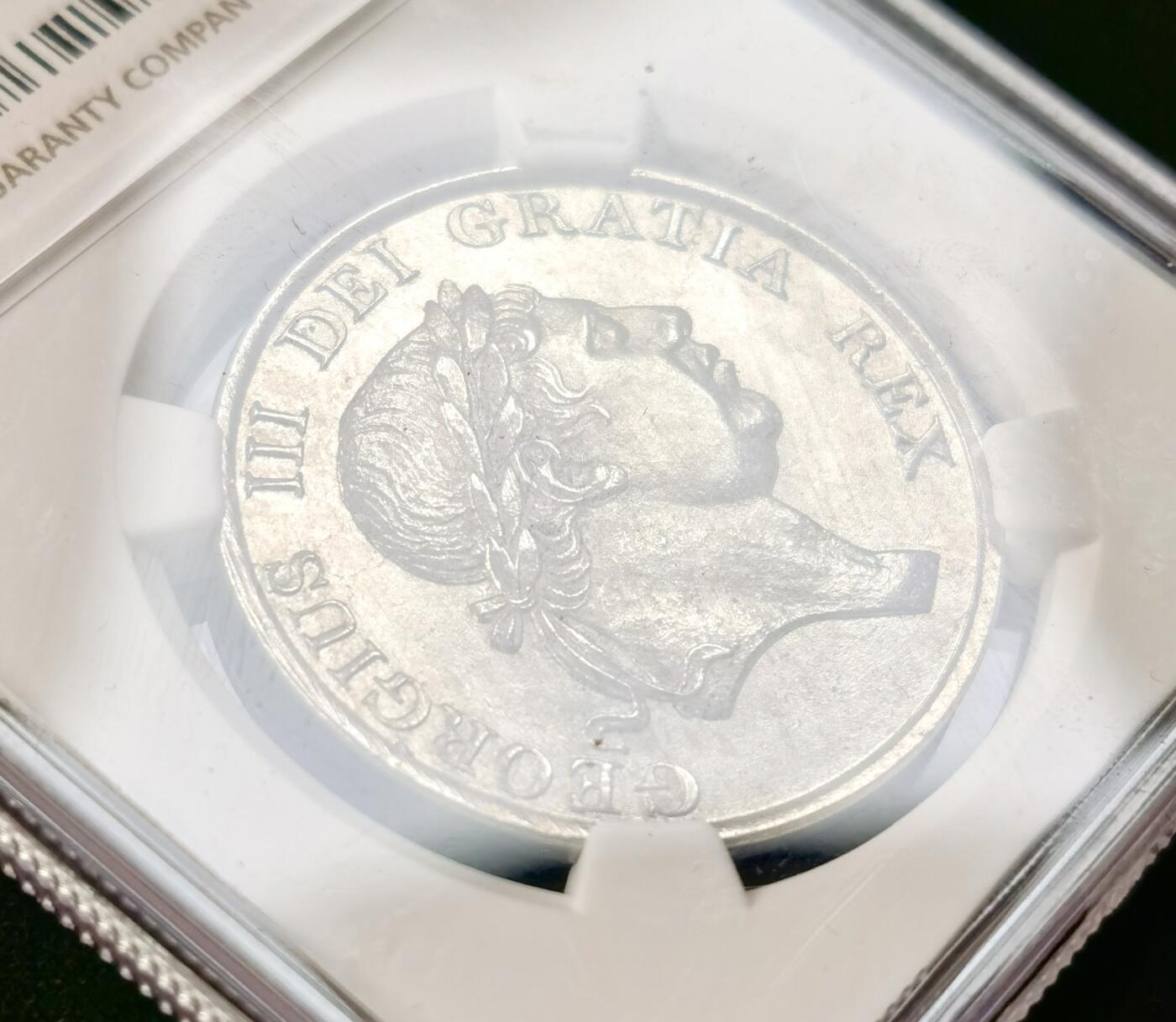 “福币呈祥”新年甄品场（直播拍卖）甄臻铺-世界币章拍卖（第50期），送拍享返佣金等优惠多多 NGC-MS63 英国1815年乔三3先令银币，币面状态一流，整体呈现如丝绸般光泽，数量稀少