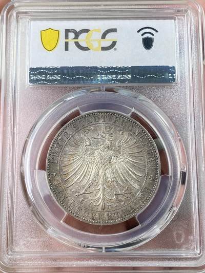 万国钱币拍卖第061期（马年首拍） PCGS MS64 1863年德国法兰克福王子会议1泰勒 经典法兰城景观品种 浓厚原味欧陆五彩覆盖 极其难得的收藏级状态