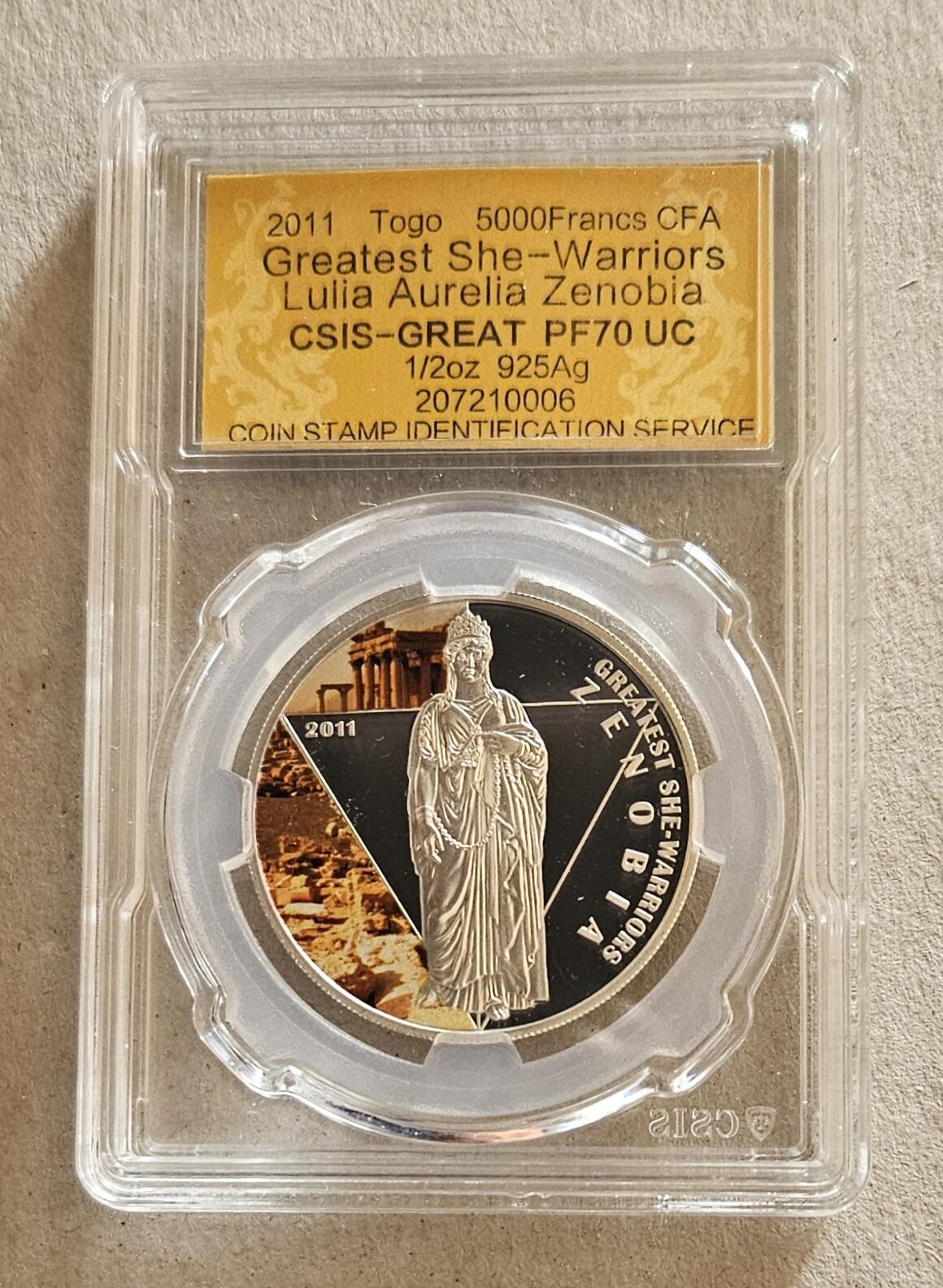 【币将精彩】世界钱币马年新春拍卖（2026-2-22） 多哥2011年宰努比亚女王彩色银币信泰评级币