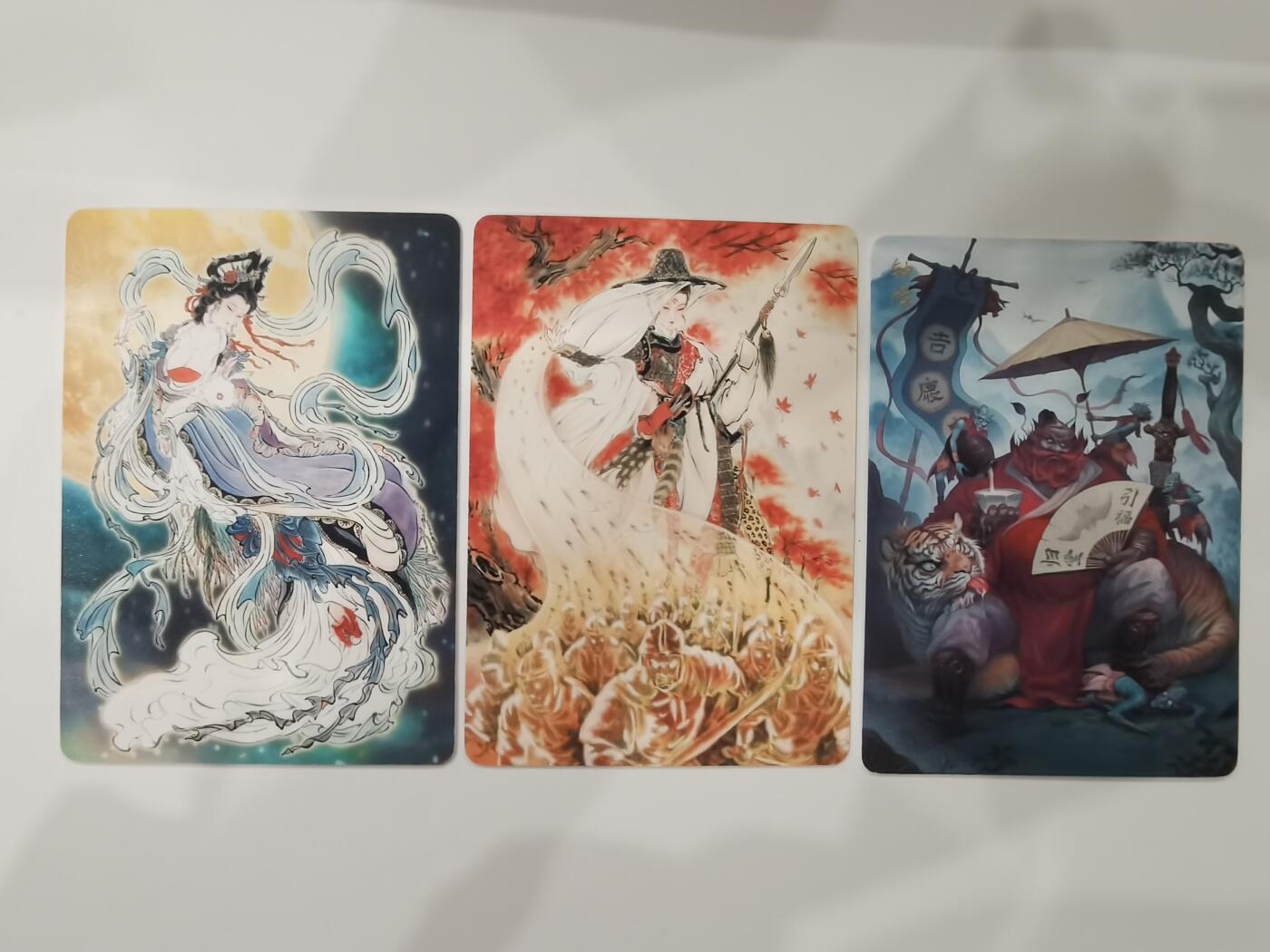 言遇卡牌【新春贺岁场2026.2.22晚22：00截拍】新人闲置欢迎捡漏 嫦娥+樊梨花+钟馗 普卡3张 问道东方 彫仙 古月