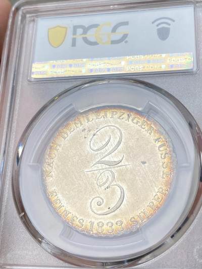 万国钱币拍卖第061期（马年首拍） PCGS MS61 1833年德国汉诺威嘉德纹章2/3泰勒银币 罕见早期品种 全深打玫瑰金彩环绕 PCGS唯二冠军分顶级收藏品质