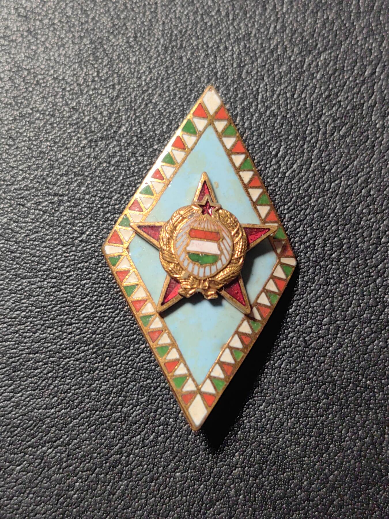 靖甫拍卖第四场 匈牙利人民军高等军事学院校徽证章 铜珐琅