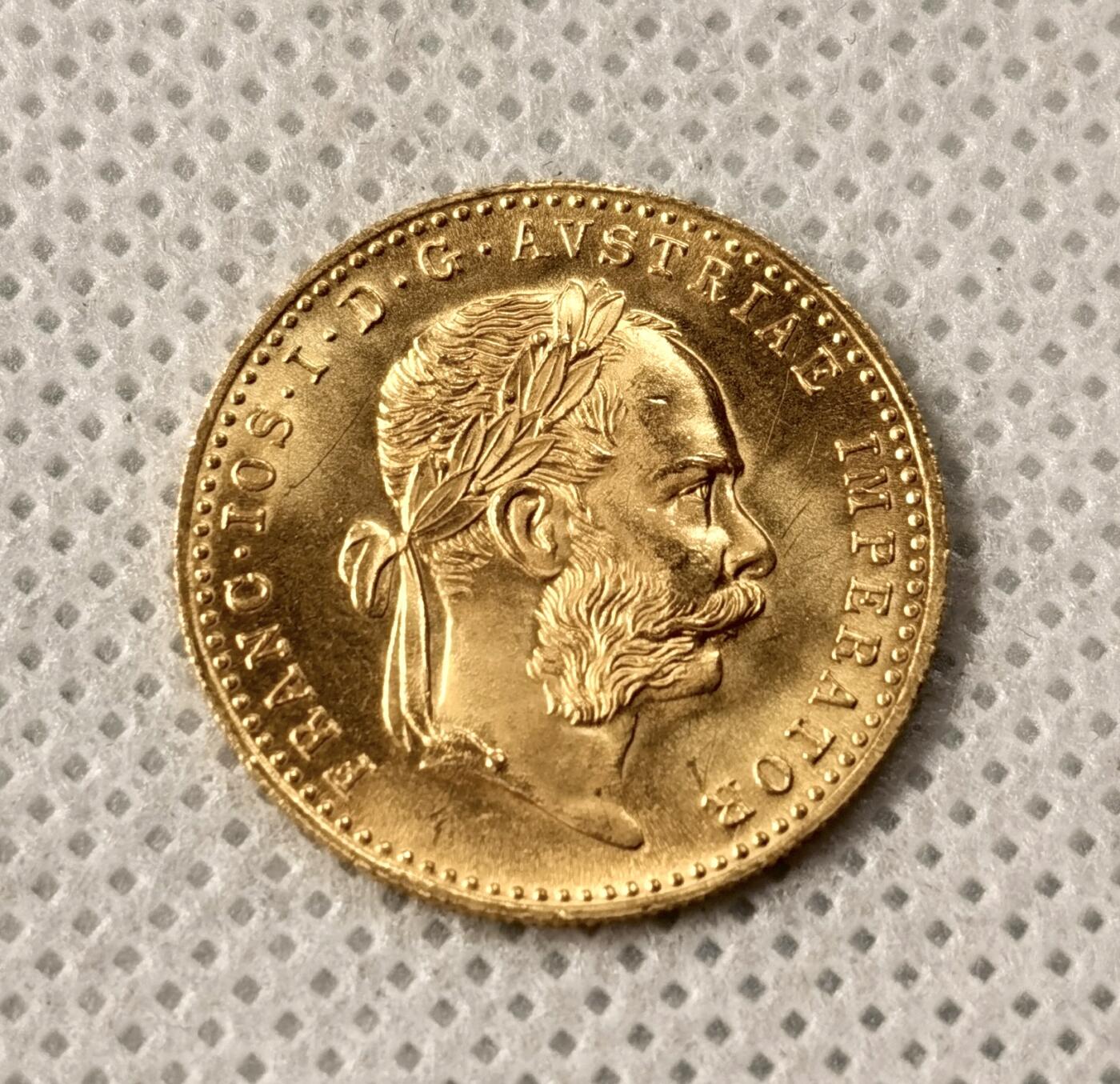 “福币呈祥”新年甄品场（直播拍卖）甄臻铺-世界币章拍卖（第50期），送拍享返佣金等优惠多多 奥地利 1915年 1杜卡特 弗朗茨·约瑟夫一世 金币 3.49g 986金