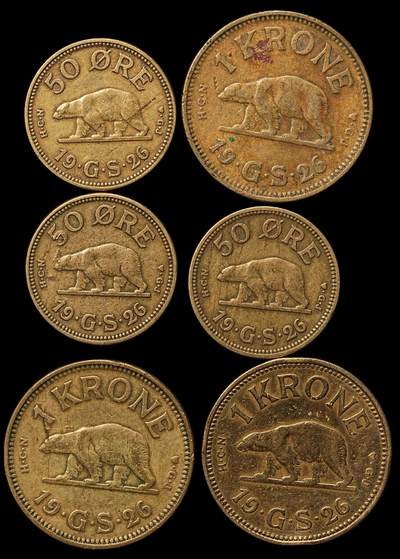 修遠堂世界钱币第105期，马年首拍 - 格陵兰旧钱币，第一组