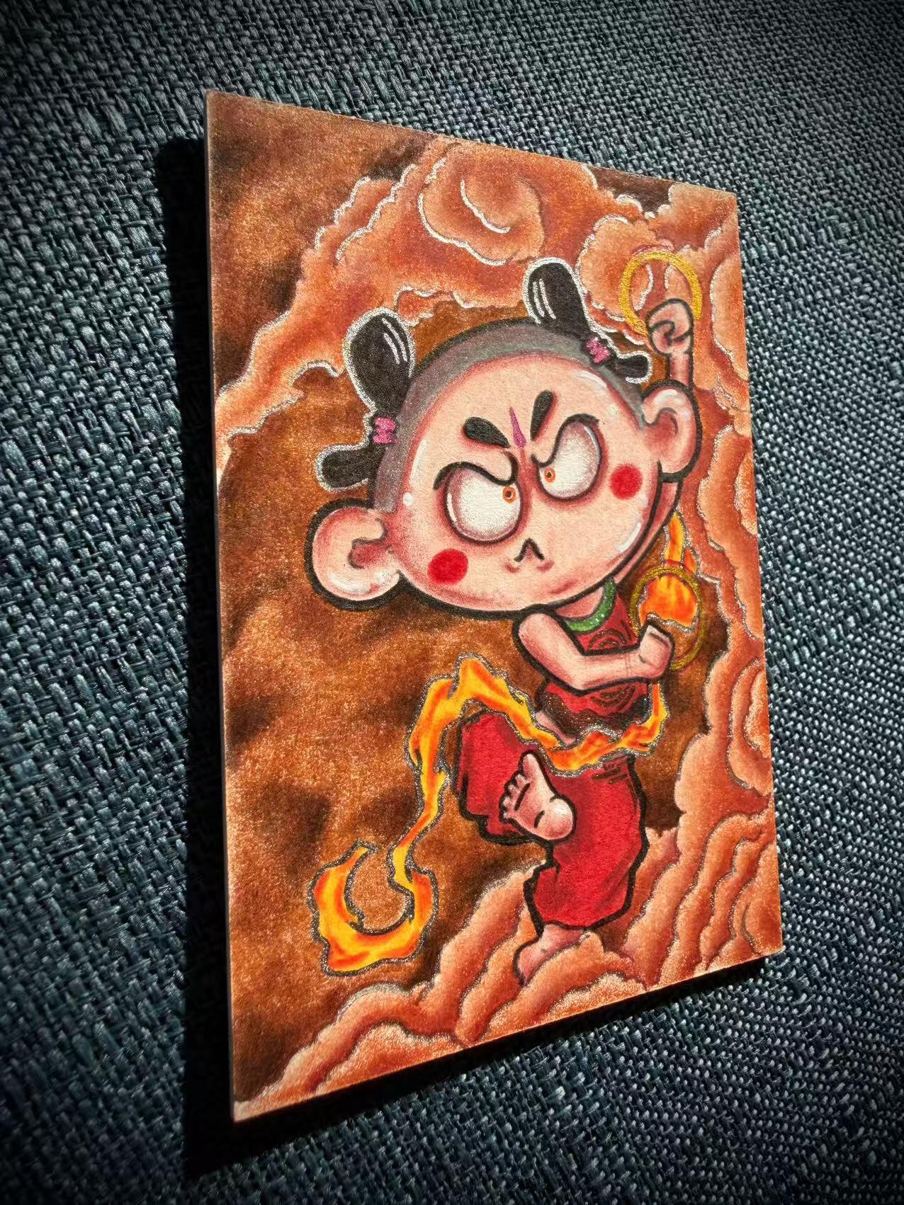 天玑星卡拍第171期《2.12周四截拍年前最后一场》持续收拍收评中 满赠卡需备注 【手绘卡】居子 哪吒 手绘卡