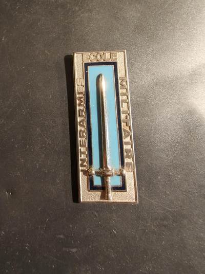 老王徽章第182期 - 法国圣西尔科埃基当联合兵种军事学校证章    该学校位于圣西尔科埃基当，主要负责将具有经验的非委任军官（士官）和入伍士兵选拔并培养为军官。 