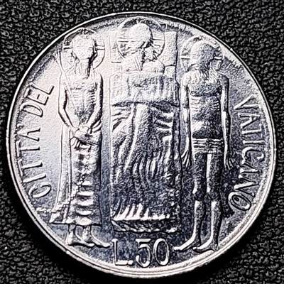 泉币菌-第192场- 除夕专场-新年快乐 本场拍品多 请提前出价（年后发货） - 原光极美 推动教会关注社会正义与弱势群体 梵蒂冈城国 50里拉不锈钢纪念币 约翰.保罗二世 25×2mm 耶稣