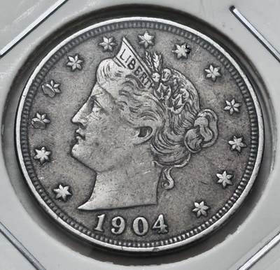 【金马踏春，泉马奔腾】2026 年新年贺岁场，（定于年初五接财神截拍）祝各位老板马到成功，马上有钱，愿岁岁平安喜乐顺遂 - 少见好品 1904 年美国自由头 5 美分，带美分版，第四版本