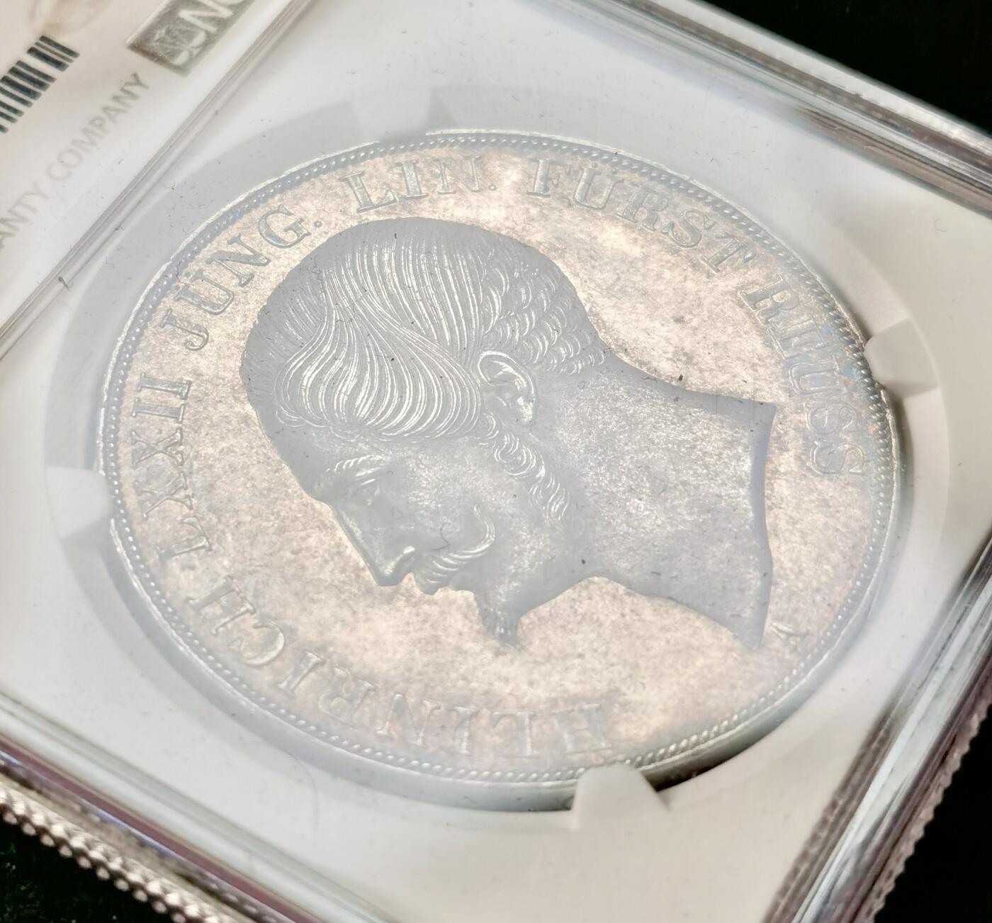 “福币呈祥”新年甄品场（直播拍卖）甄臻铺-世界币章拍卖（第50期），送拍享返佣金等优惠多多 NGC-MS62 1847年德国罗伊斯-埃伯恩多夫幼系海因里希七十二世大纹章2泰勒 发行量2750枚的高难小邦品种 极具辨识度的德式精发 原味淡彩转光品相 不可多得的收藏品质