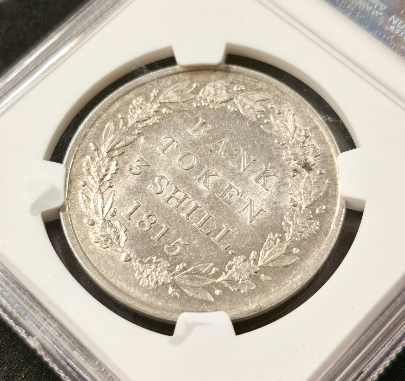 “福币呈祥”新年甄品场（直播拍卖）甄臻铺-世界币章拍卖（第50期），送拍享返佣金等优惠多多 NGC-MS63 英国1815年乔三3先令银币，币面状态一流，整体呈现如丝绸般光泽，数量稀少