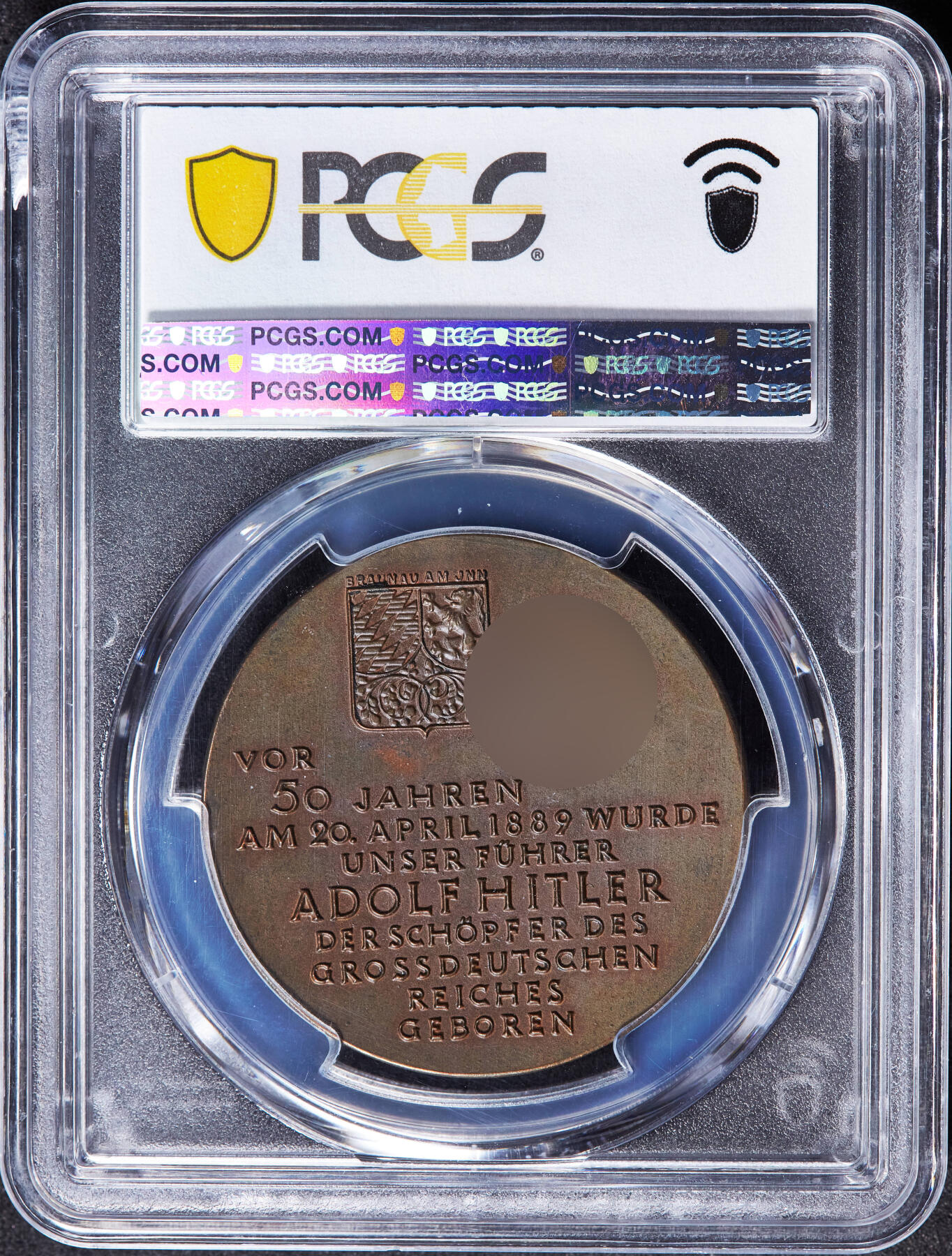 【俄甄集藏】马年新春第一拍 2026年(048)02-25星期三 晚 19:30 全场包邮 德国第三帝国1939年纪念总理50周岁纪念铜章，PCGS SP63，高浮雕磨砂工艺，名誉品种，原图联系客服或至官网查询