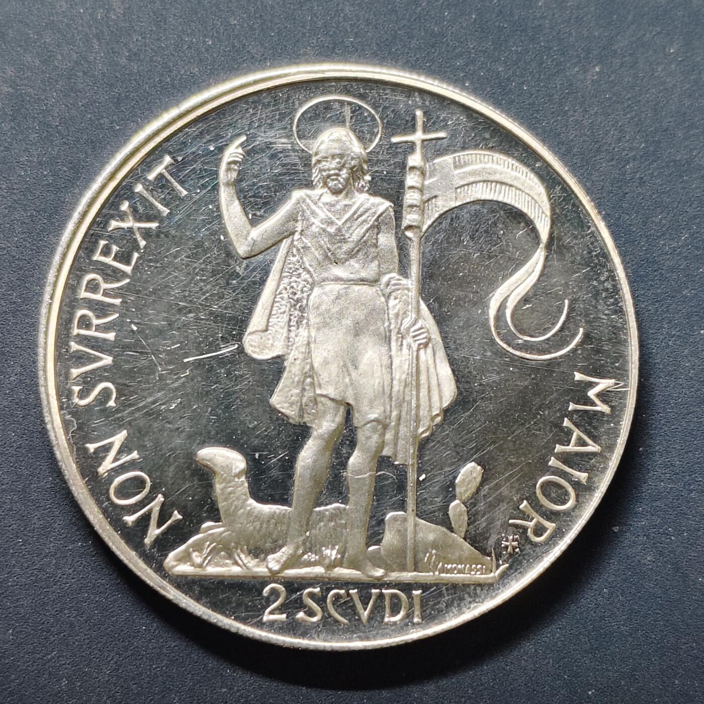 【全场包邮】纯粹捡漏拍503场 【少见】马耳他骑士团1965年2斯库迪精制银币【40毫米24克98.6%】-量6000