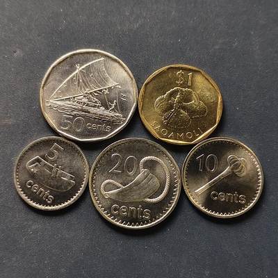 【全场包邮】纯粹捡漏拍502场 - 斐济2009-2010年5枚套币