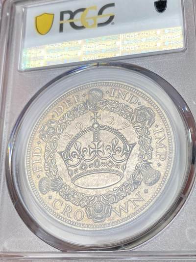 万国钱币拍卖第061期（马年首拍） PCGS PR63 1927英国乔治五世精制花冠克朗 发行量15000枚 镜面精铸厚重黑彩极美