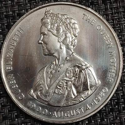 布加迪🐬～世界钱币(上海)🌾第 274 期 /  各国套币和散币 - 福克兰群岛🇫🇰 1980年 50便士 女王母亲80岁生日纪念