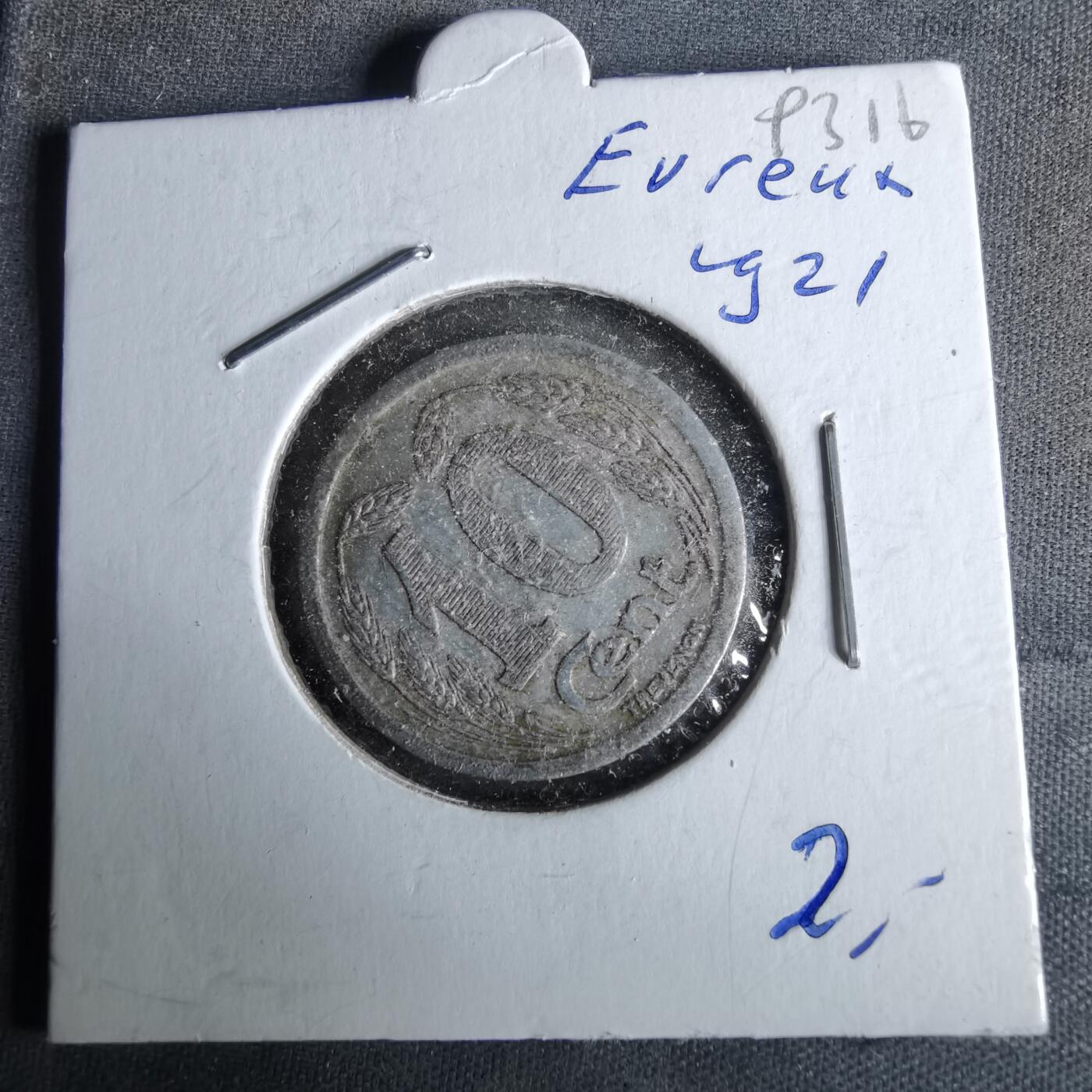 沼泽如烟--第993场 法国1921年十分紧急币