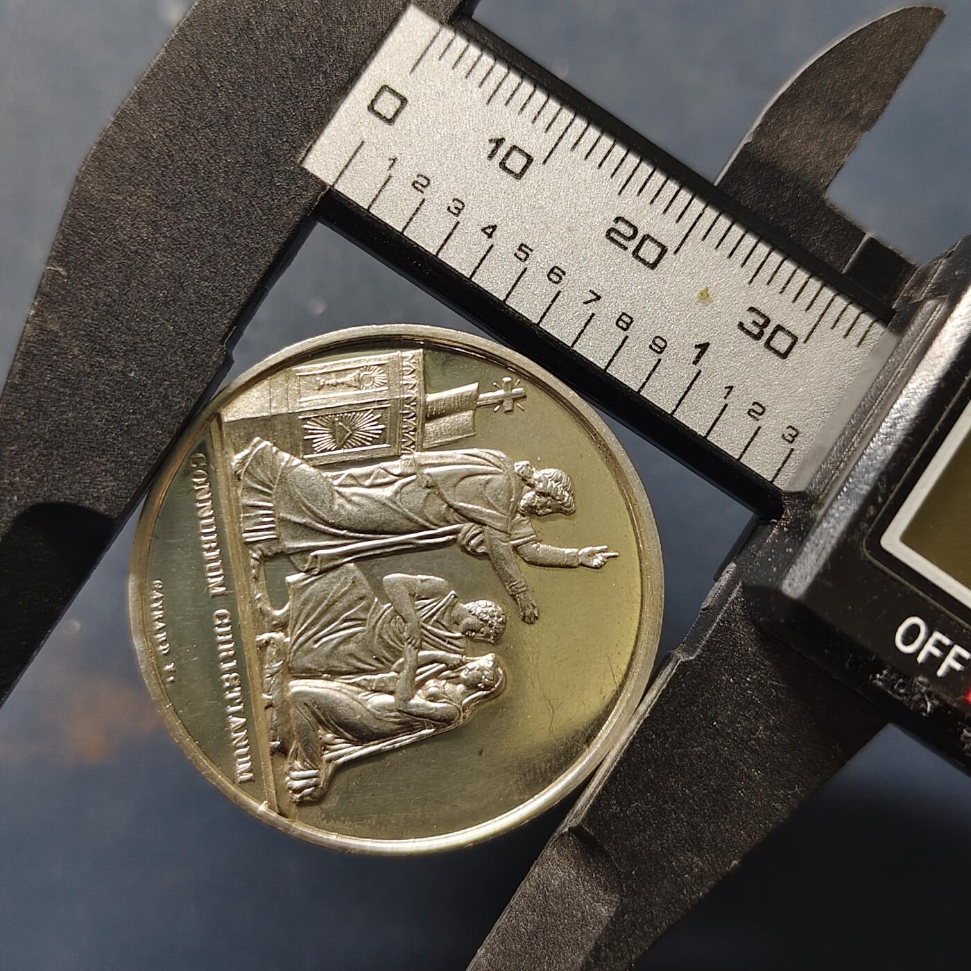 【全场包邮】纯粹捡漏拍503场 【银章】法国38毫米带花押铭文结婚纪念银章