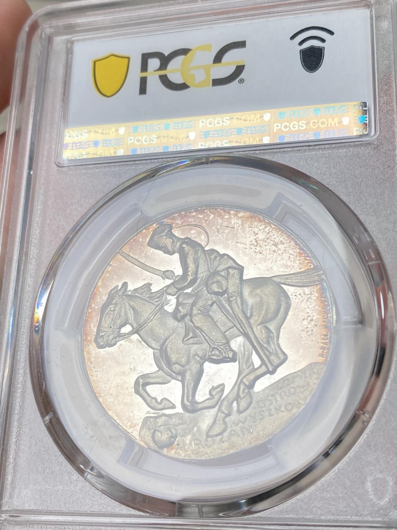 万国钱币拍卖第061期（马年首拍） PCGS SP65 1915年德国一战期间马克思·卡尔·冯·加尔维茨将军纪念银章 来自拉尔夫·提图斯名家一战藏品 绝美晚霞彩包浆裹身 背面勇士一骑当千的气质跃然章面 值得一提的是曼施坦因一战期间被任命为第十集团军助理总参谋长就是在加尔维茨将军麾下