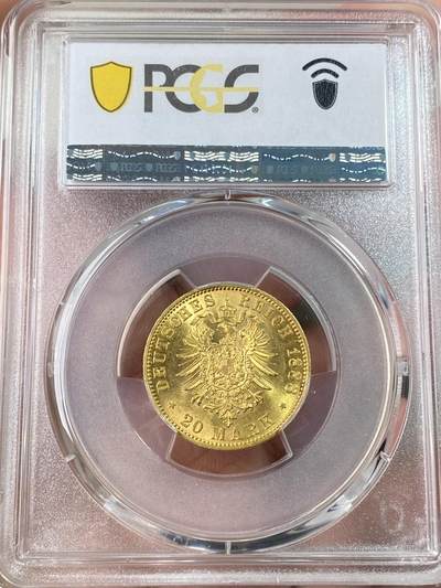 万国钱币拍卖第061期（马年首拍） PCGS MS63 1888年德国普鲁士三皇之年腓特烈三世短翅流通20马克金币 经典短翅金马克名品 打制锋利黄金转光 越来越贵的品种 7.96g 900金