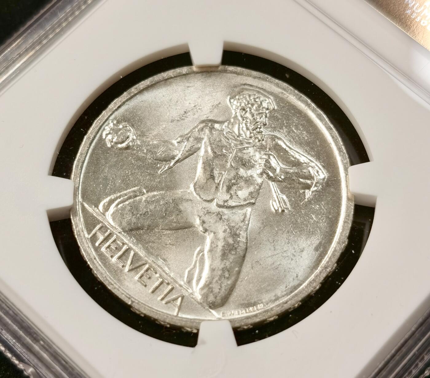 “福币呈祥”新年甄品场（直播拍卖）甄臻铺-世界币章拍卖（第50期），送拍享返佣金等优惠多多 NGC-MS65 1944B瑞士6法郎银币雅各布战役500周年