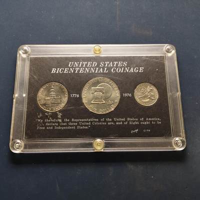 【全场包邮】纯粹捡漏拍502场 - 美国1976年塑盒封装独立200周年纪念套币