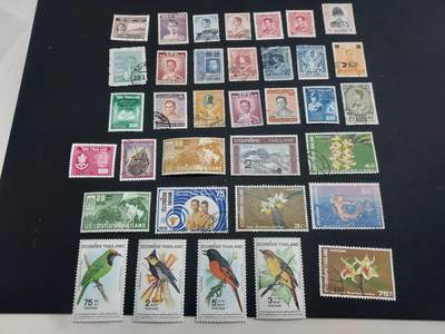 博彦收藏   2月28日 8点邮票专场 全场包邮 - 泰国旧票一组，个别瑕疵，大部分上品