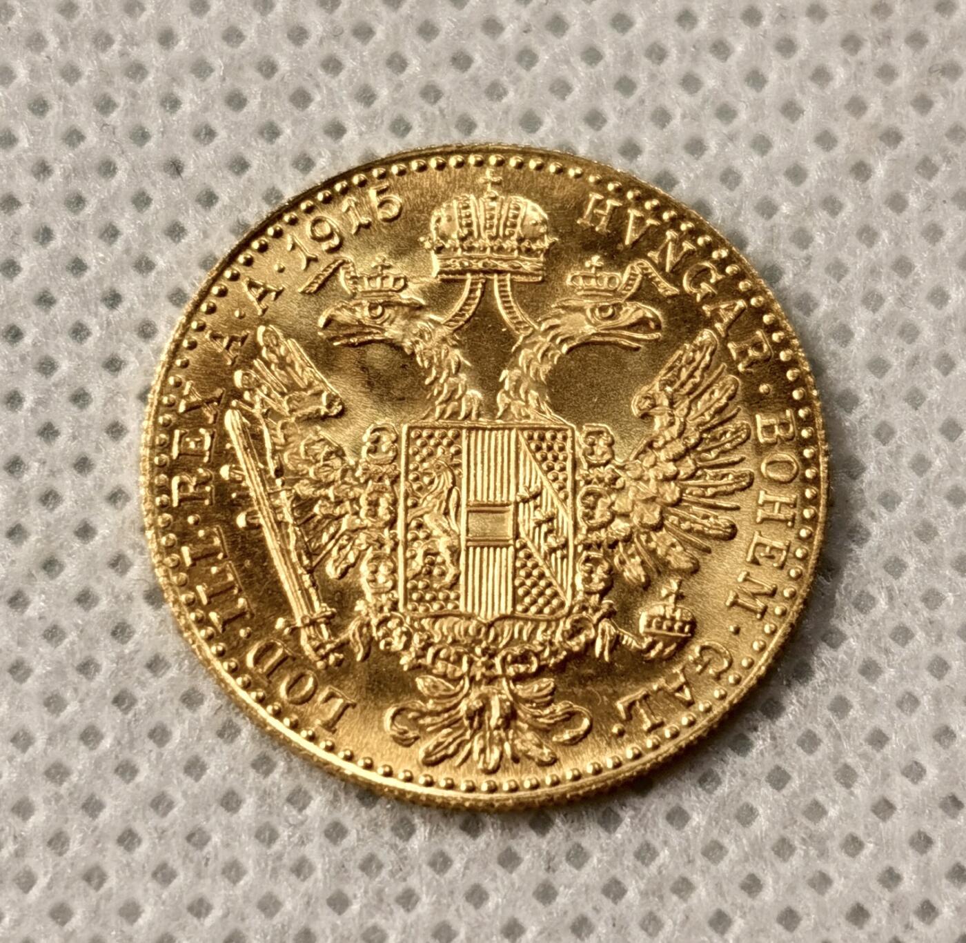 “福币呈祥”新年甄品场（直播拍卖）甄臻铺-世界币章拍卖（第50期），送拍享返佣金等优惠多多 奥地利 1915年 1杜卡特 弗朗茨·约瑟夫一世 金币 3.49g 986金