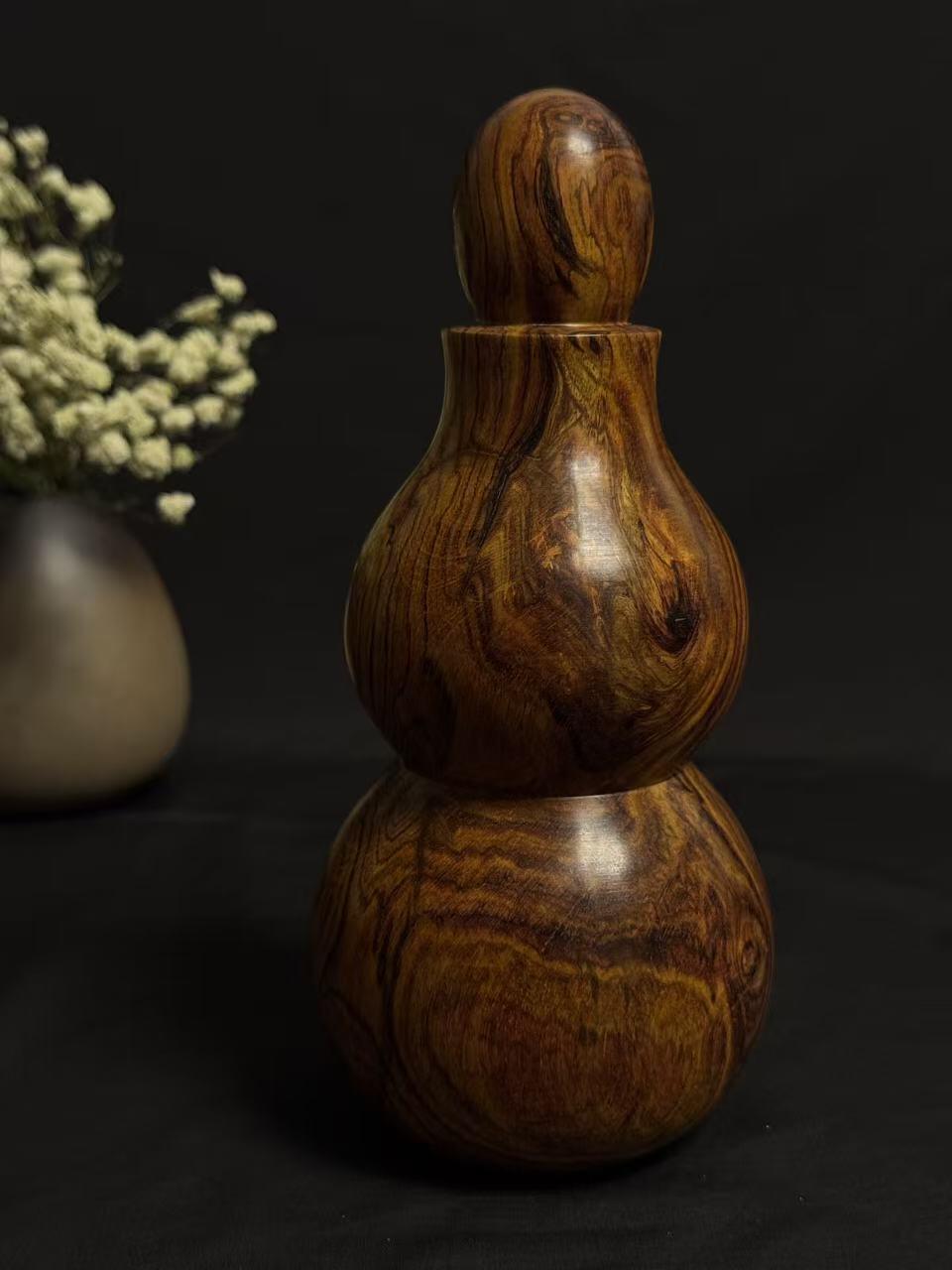 零元拍：海南黄花梨  宝瓶 手把件 福禄（葫芦）高：165/大肚78.5/小肚66.5MM