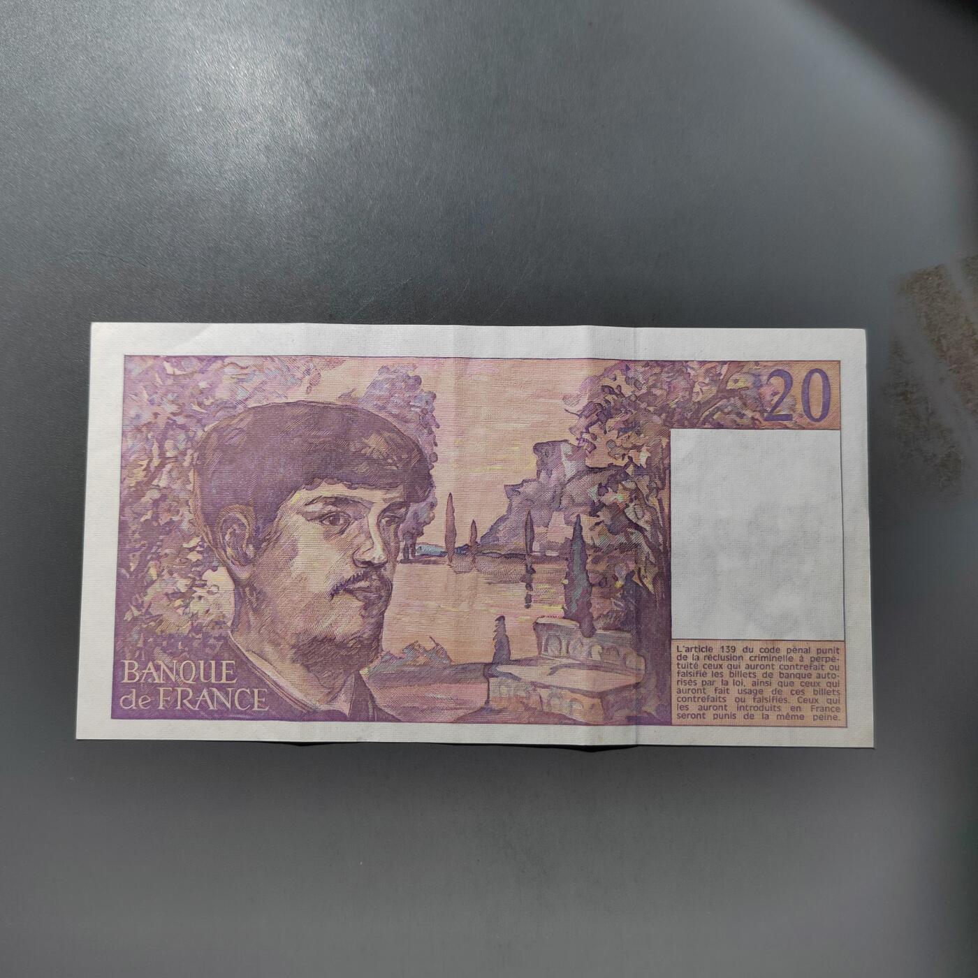 PCAI钱币  25-761  纸币小专场 法国二十