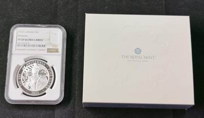 “福币呈祥”新年甄品场（直播拍卖）甄臻铺-世界币章拍卖（第50期），送拍享返佣金等优惠多多 - NGC-PF69UC 2022英国不列颠尼亚2英镑1盎司精制银币，盒说全