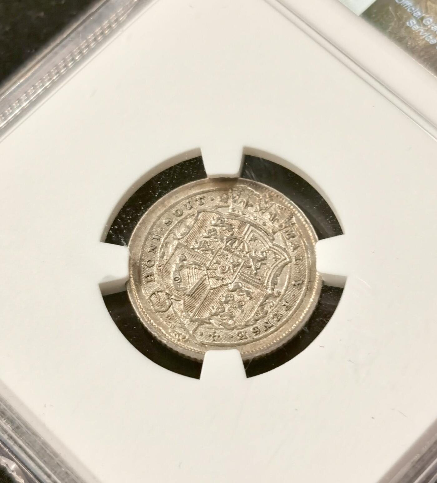 “福币呈祥”新年甄品场（直播拍卖）甄臻铺-世界币章拍卖（第50期），送拍享返佣金等优惠多多 NGC-MS62  英国1816年乔治三世牛头6便士 黄油包浆