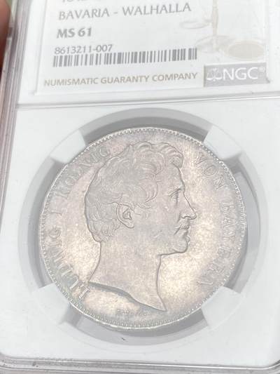 万国钱币拍卖第061期（马年首拍） NGC MS61 1842年德国巴伐利亚路德维希一世瓦尔哈拉圣殿落成历史2泰勒 历史泰勒名品之一 德国最伟大的死亡圣殿·英灵殿·瓦尔哈拉 全德国最伟大人物的归宿之殿堂 全深打原味德式五彩环绕 好品越来越难的历史2t系列