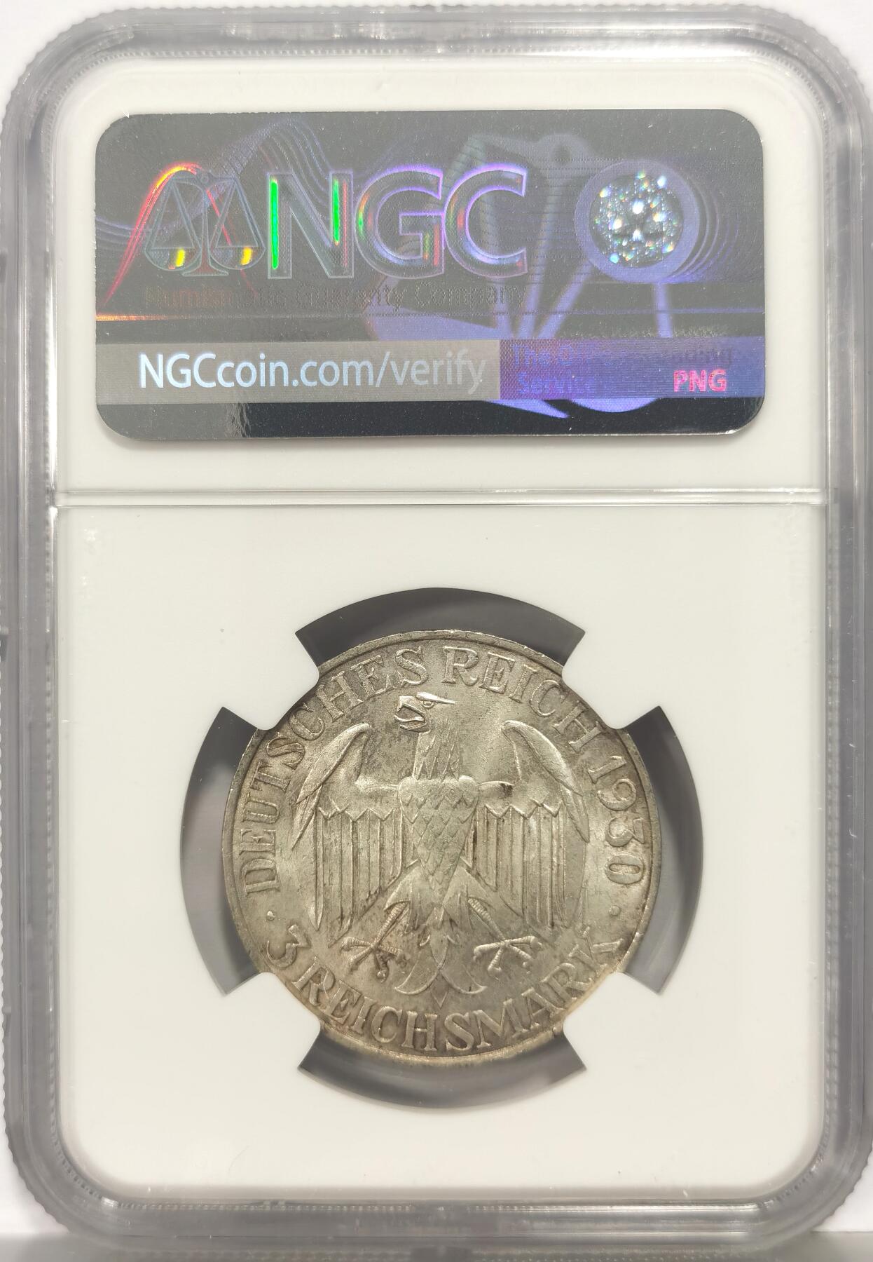 博洋堂蛇年收官专场暨第161期（全场包邮） NGC MS64 德国魏玛1930年A版齐柏林飞艇3马克银币 银霜转光饱满