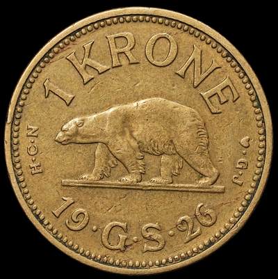 修遠堂世界钱币第105期，马年首拍 - 1926年格陵兰1克朗