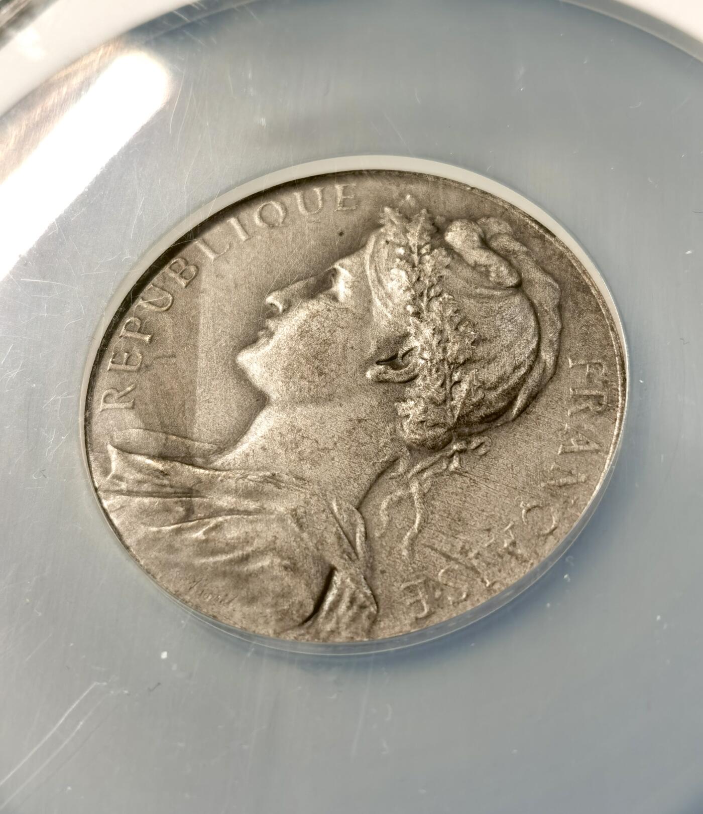 “福币呈祥”新年甄品场（直播拍卖）甄臻铺-世界币章拍卖（第50期），送拍享返佣金等优惠多多 NGC-MS63 法国 1921年 银章 商业与工业部海关估价委员会纪念巨大银章 直径50mm大银 62.9g 少见950银，授予M.BERGE.R.