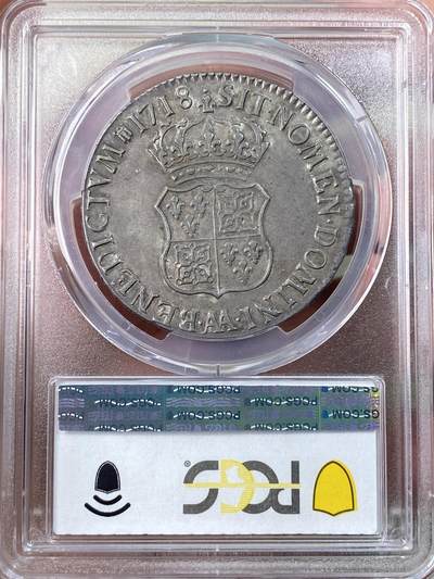 万国钱币拍卖第061期（马年首拍） PCGS XF45 1718年法国“宠儿路易”路易十五世1埃居大银币 极罕见AA梅茨厂铸造 全深打欧陆酱彩 无减重痕更是极其难得 PCGS唯一冠军 其难度可见一斑 