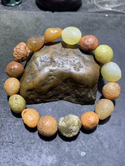 精美阿拉善多宝筋脉石原石手串一条， - 精美阿拉善多宝筋脉石原石手串一条，