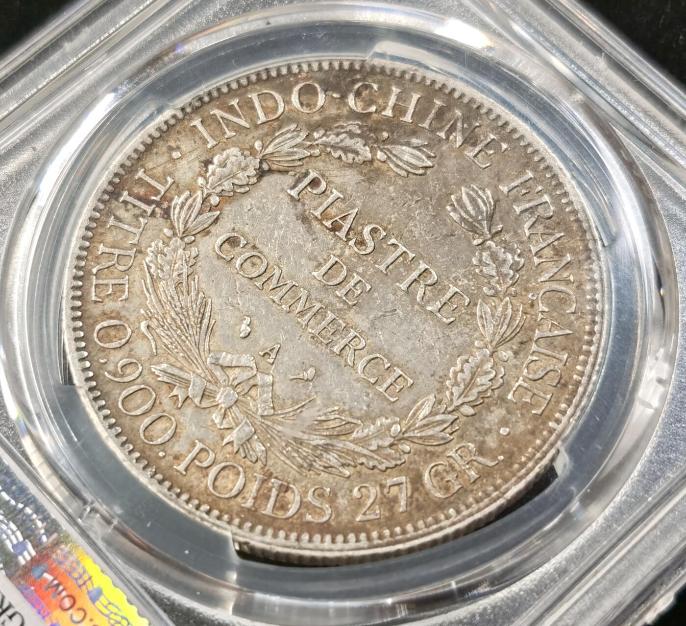 “福币呈祥”新年甄品场（直播拍卖）甄臻铺-世界币章拍卖（第50期），送拍享返佣金等优惠多多 PCGS AU 1903年法属印度支那一皮阿斯特坐洋大银币 约27g 900银  面部细节还行