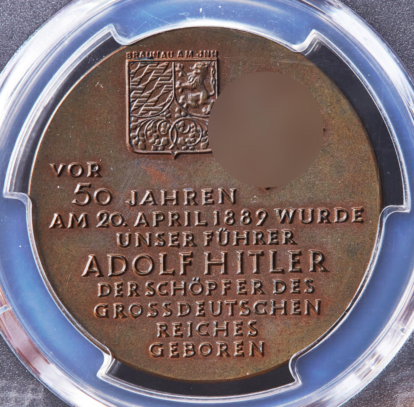 【俄甄集藏】马年新春第一拍 2026年(048)02-25星期三 晚 19:30 全场包邮 德国第三帝国1939年纪念总理50周岁纪念铜章，PCGS SP63，高浮雕磨砂工艺，名誉品种，原图联系客服或至官网查询