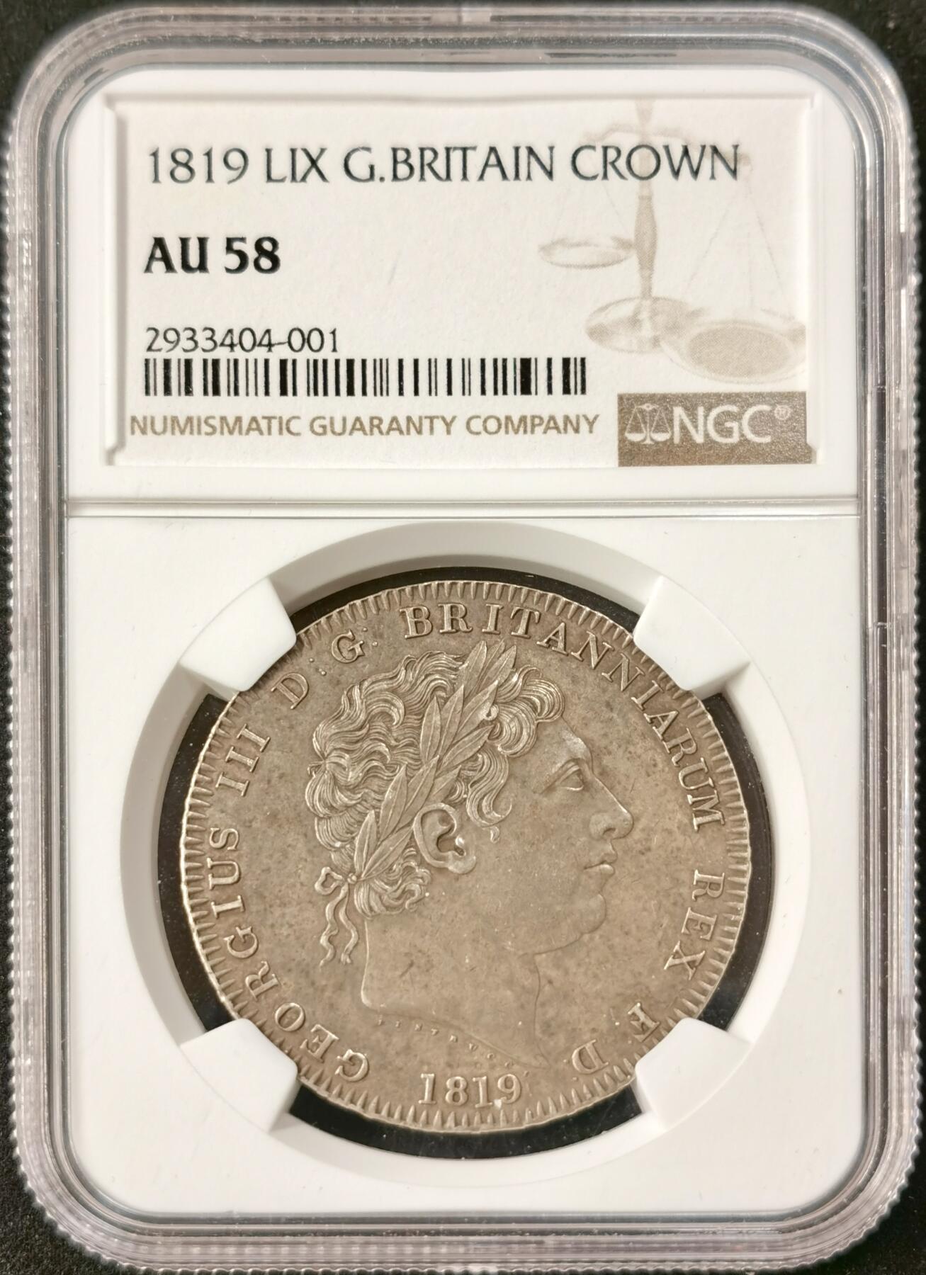 “福币呈祥”新年甄品场（直播拍卖）甄臻铺-世界币章拍卖（第50期），送拍享返佣金等优惠多多 NGC-AU58 英国1819乔治三世马剑克朗银币，状态拉满 底板细腻 高点清晰 被包浆影响了光度 不然绝对是MS