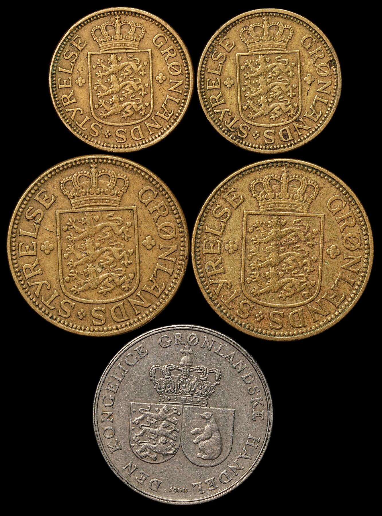 修遠堂世界钱币第105期，马年首拍 格陵兰旧钱币，第二组