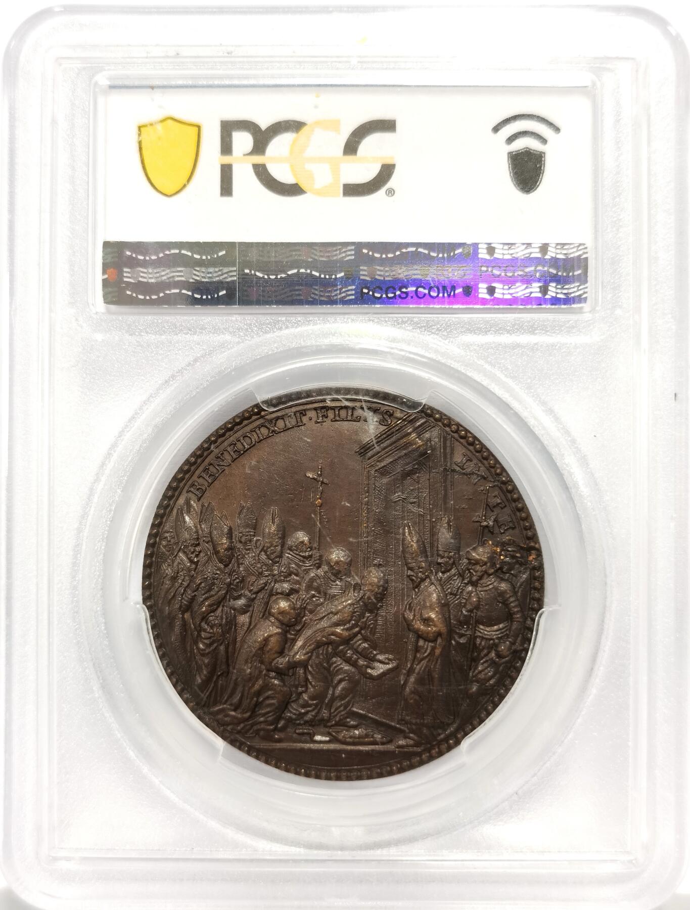 博洋堂蛇年收官专场暨第161期（全场包邮） PCGS MS63 教皇国1675年历史纪念铜章，正面是教宗克勉十世侧面半身像