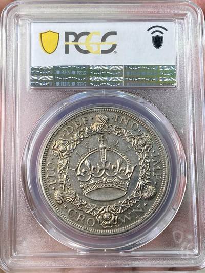 万国钱币拍卖第061期（马年首拍） PCGS PR63 1927英国乔治五世精制花冠克朗 发行量15000枚 镜面精铸厚重黑彩极美