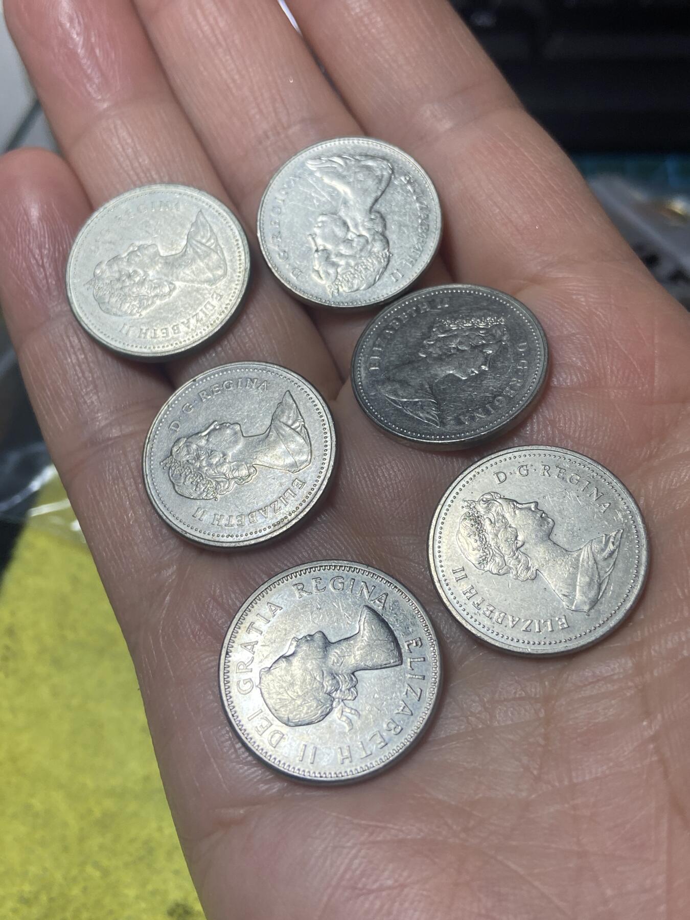 2026年第二十四场(总第一百九十三场）外国好品散币场(免佣金) 加拿大🇨🇦5分6枚：1964年77年81年86年87年88年64年