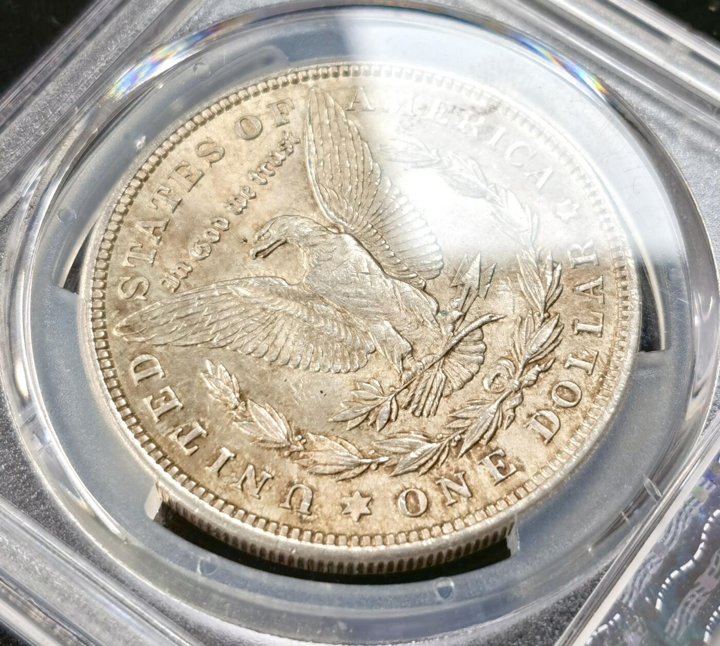 “福币呈祥”新年甄品场（直播拍卖）甄臻铺-世界币章拍卖（第50期），送拍享返佣金等优惠多多 PCGS MS63 1921年美国摩根一美元银币 包浆美品